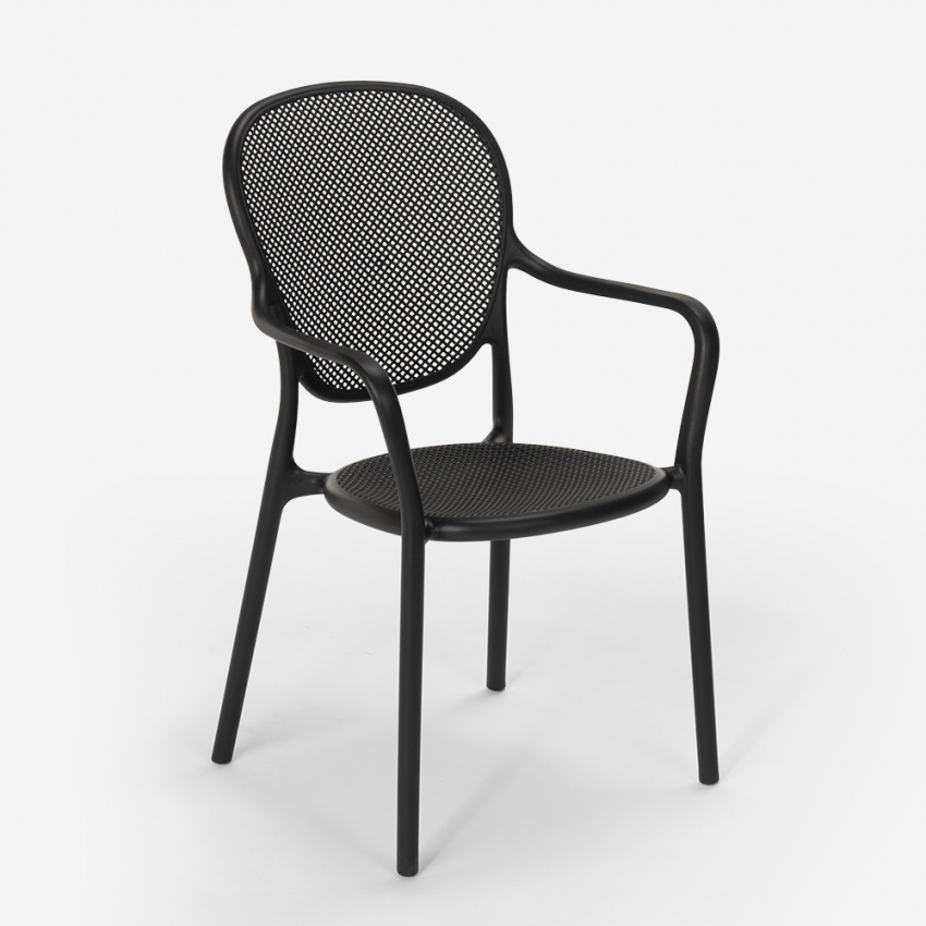 Set Tisch 70x70cm 2 Stühle schwarz für Innen und Außen Lavett Dark 