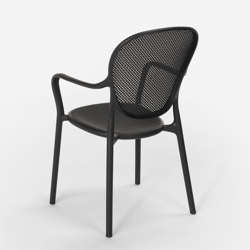 Set Tisch 70x70cm 2 Stühle schwarz für Innen und Außen Lavett Dark 