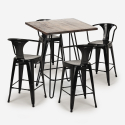 set tisch 60x60cm 4 hocker industrie stil küche bar holz mason noix Sales