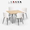 Set quadratischer Tisch 80x80cm 4 Stühle Industrie design Claw Light Sales