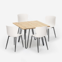 Set quadratischer Tisch 80x80cm 4 Stühle Industrie design Claw Light Maße