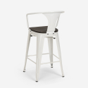 set 4 hocker  tisch 60x60cm holz metall bruck wood white 