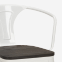 set 4 hocker  tisch 60x60cm holz metall bruck wood white 