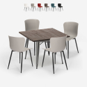 conjunto mesa cuadrada 80 x 80 cm diseño industrial 4 sillas anvil Catálogo