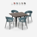 set quadratischer tisch 80x80cm 4 stühle industriellen design  reeve black Angebot