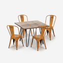 set tisch 80x80cm 4 stühle vintage stil küche industriell hedges Modell