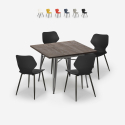 Ensemble Table Carrée 80x80cm et 4 Chaises Design Moderne Bar Cuisine Howe Réductions