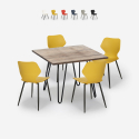 Set Quadratischer Tisch 80x80cm 4 Stühle aus Polypropylen Industriedesign Sartis Sales