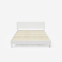 Letto matrimoniale design moderno in legno 160x190cm doghe testata Linz Misure