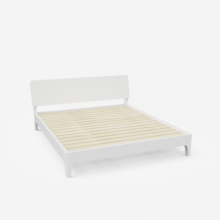 Letto matrimoniale design moderno in legno 160x190cm doghe testata Linz Caratteristiche