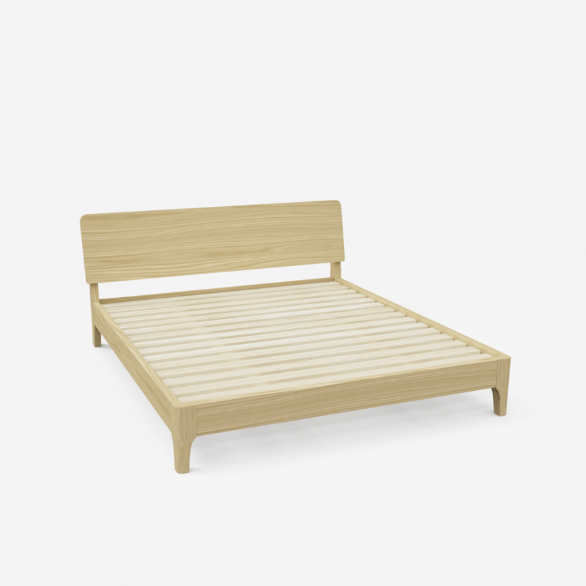 Doppelbett 160x190cm Modernes Holz-Design mit Lattenrost Linz Rabatte
