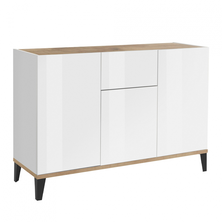 Moderne Design-Anrichte 120x40cm mit 3 Türen und Schublade für Wohnzimmer Rachel Wood Angebot