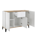 Moderne Design-Anrichte 120x40cm mit 3 Türen und Schublade für Wohnzimmer Rachel Wood Sales