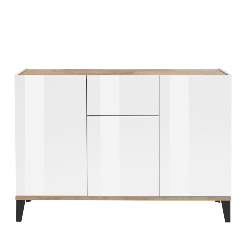 Moderne Design-Anrichte 120x40cm mit 3 Türen und Schublade für Wohnzimmer Rachel Wood Rabatte