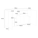 Moderne Design-Anrichte 120x40cm mit 3 Türen und Schublade für Wohnzimmer Rachel Wood Lagerbestand