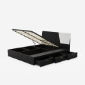 Lit coffre 160 x 190 cm avec sommier système de levage Design Moderne Steyr 
