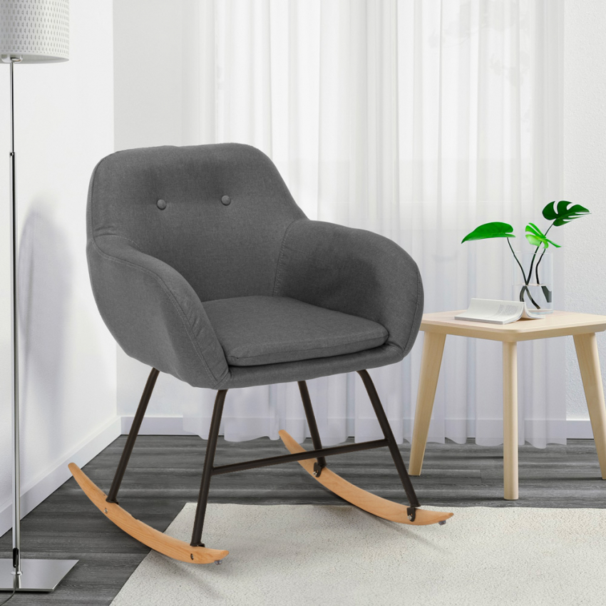 Fauteuil patchwork à bascule en tissu design moderne Woodpecker Dimensions