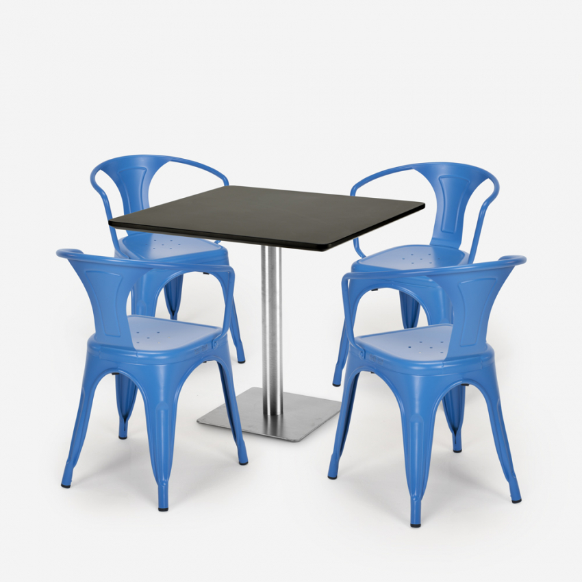 couchtisch set horeca bar küche restaurants 90x90cm 4 stühle heavy Maße
