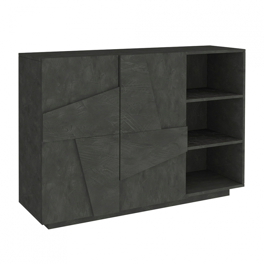 Wohnzimmer Sideboard Eingang 2 Türen 3 offene Fächer Ping Komode Ardesia Angebot