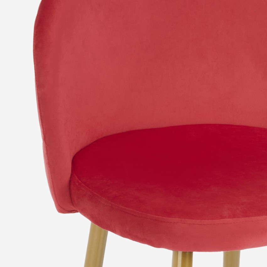 Moderner Stuhl Sessel Samt Küche Esszimmer Wohnzimmer goldene Beine Bert 