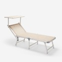 Bain de soleil de jardin transat piscine pliant en aluminium Gabicce Gold 