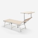 Bain de soleil de jardin transat piscine pliant en aluminium Gabicce Gold 