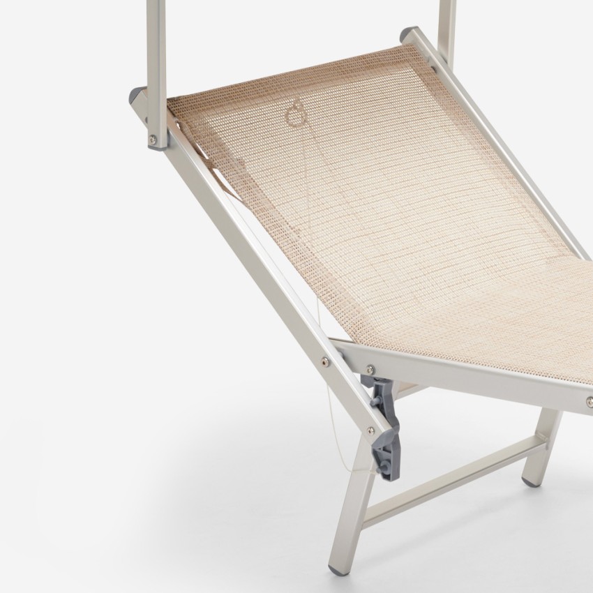 Bain de soleil de jardin transat piscine pliant en aluminium Gabicce Gold 