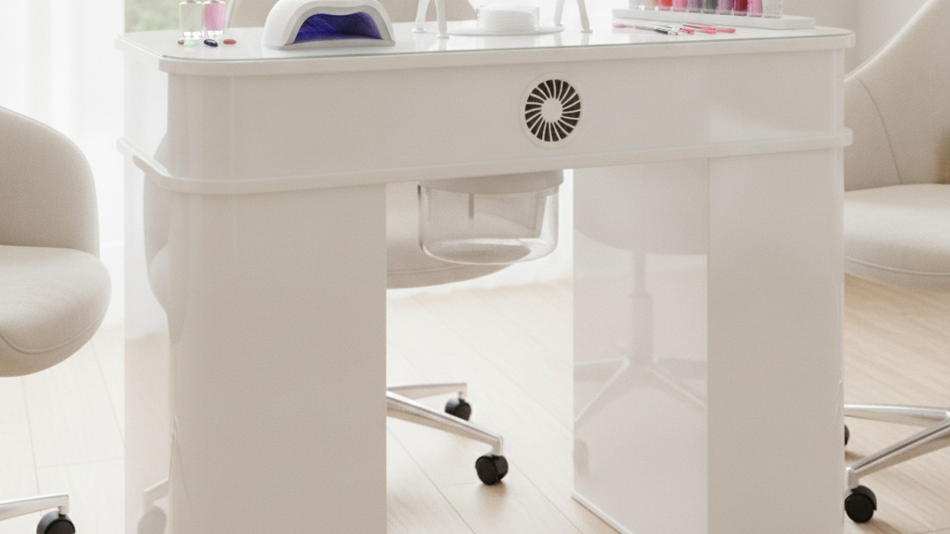 Mesa de manicura con aspiración de polvo